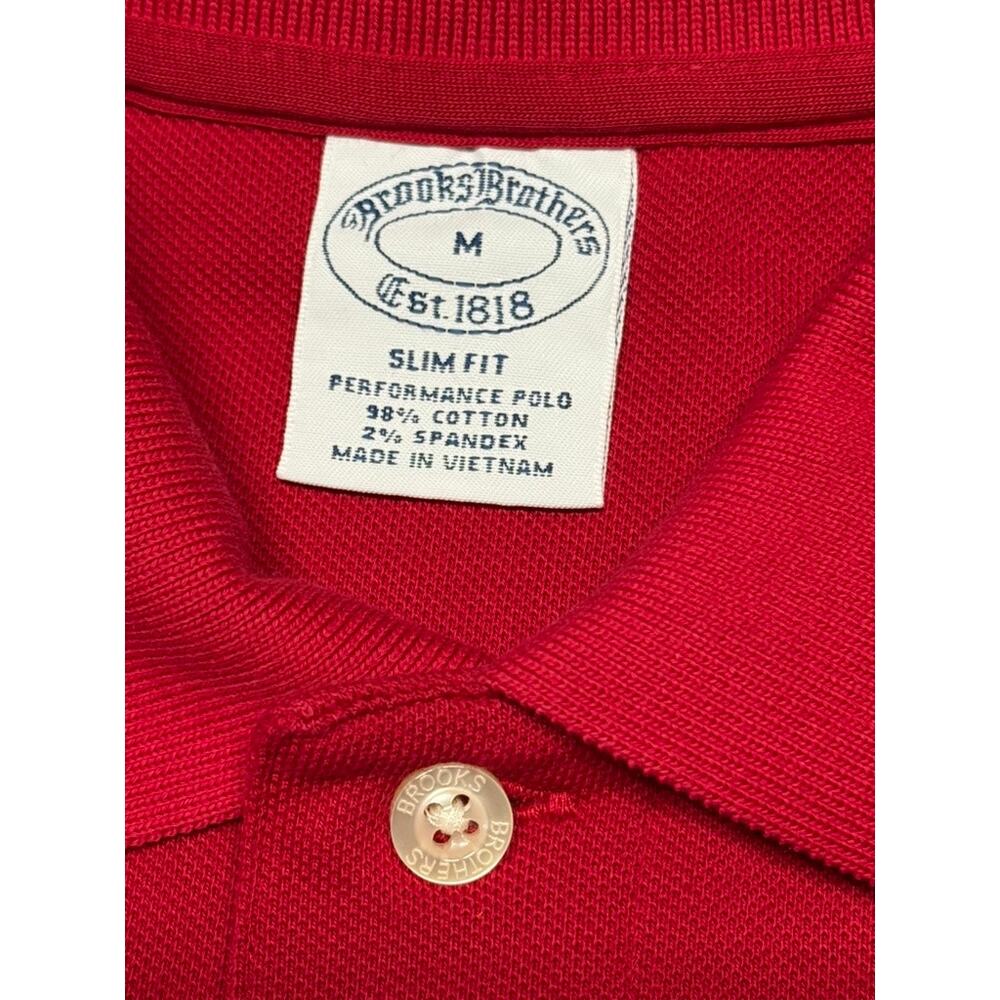 Brooks Brothers Red Performance Slim Fit Polo Shirt Size Medium - Picture 5 of 6